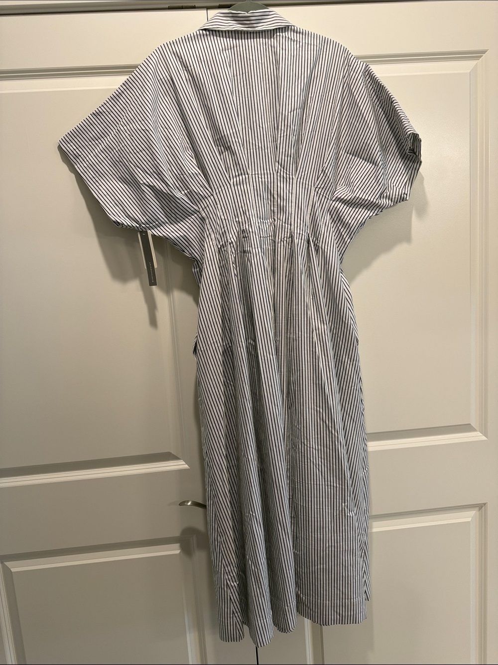 Anthropologie Blue and White Striped Maxi Shirt Dress - Picture 5 of 7